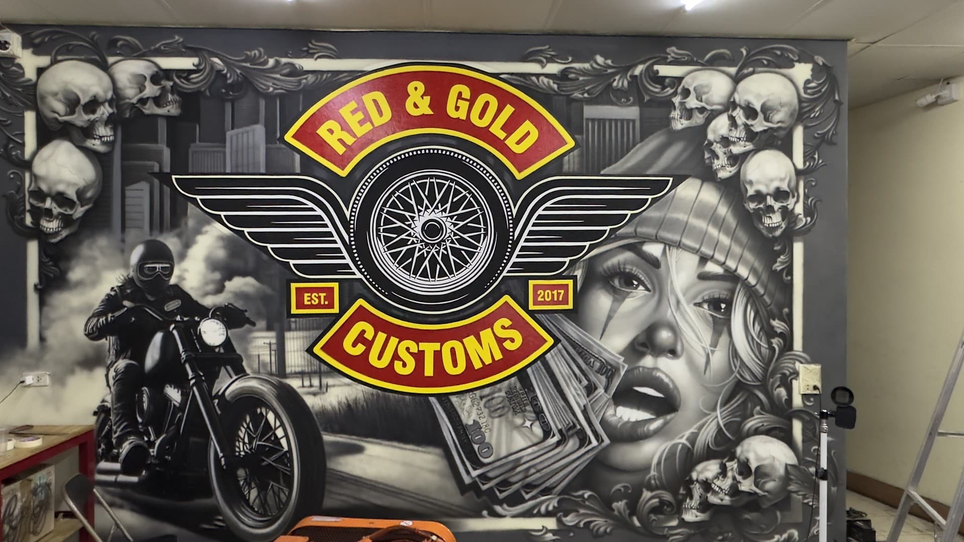 Red & Gold Customs wall mural